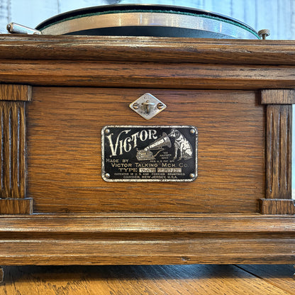 【Victor 製 レコードプレイヤー Ⅱ M型（1905-1909年製）】アンティーク蓄音機セット