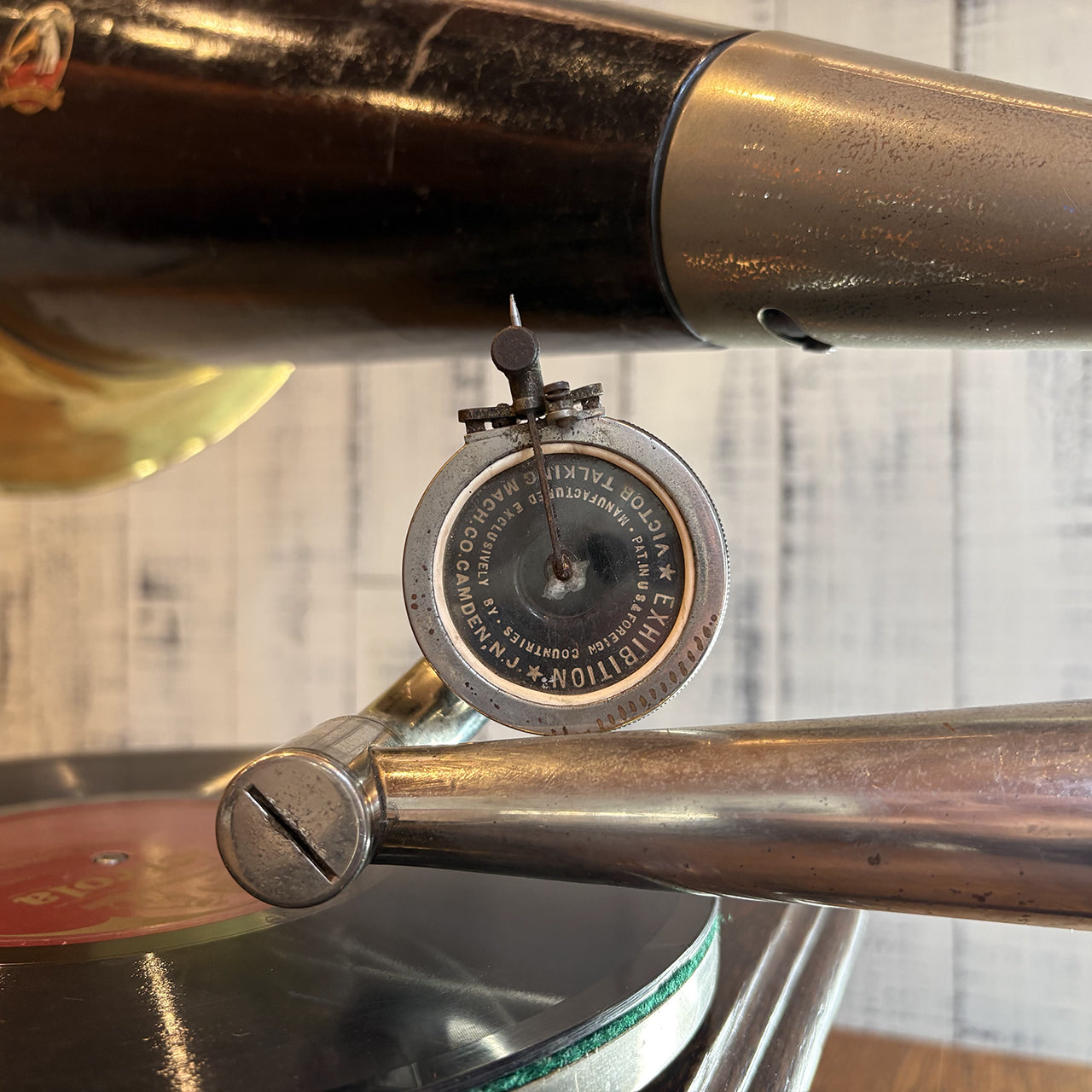 【Victor ビクター製 レコードプレイヤー Ⅱ M型（1905-1909年製）】アンティーク蓄音機セット