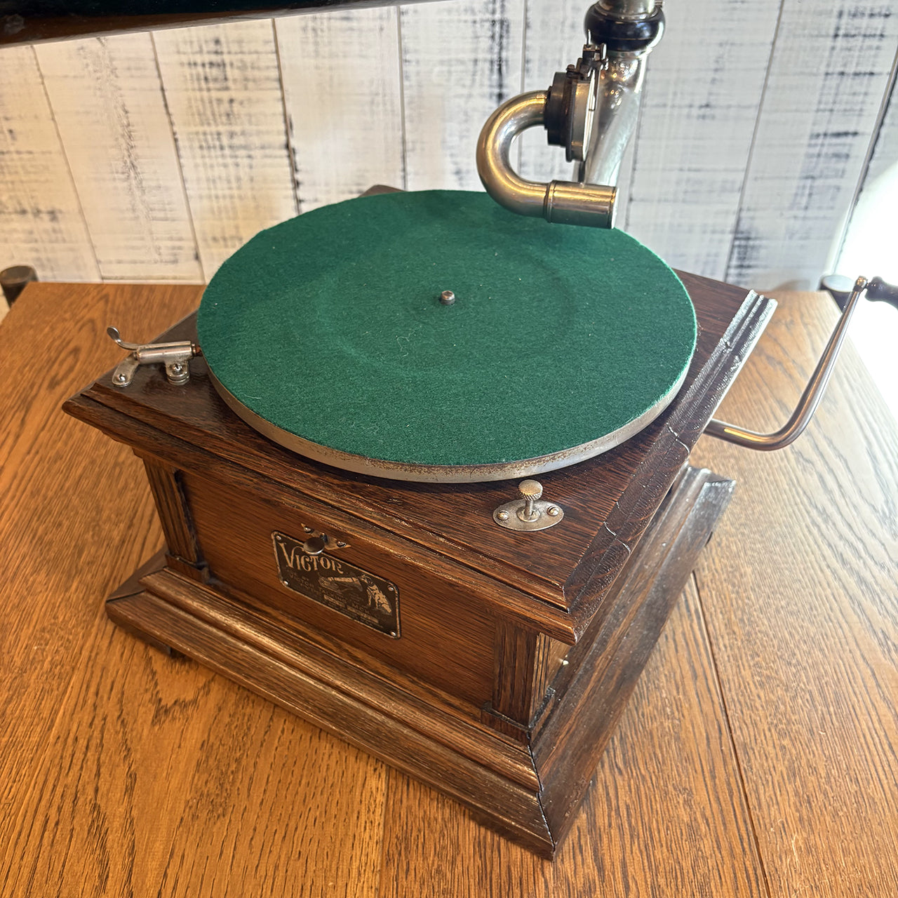 【Victor ビクター製 レコードプレイヤー Ⅱ M型（1905-1909年製）】アンティーク蓄音機セット