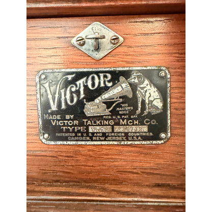 【Victor 製 レコードプレイヤー Ⅱ M型（1905-1909年製）】アンティーク蓄音機セット