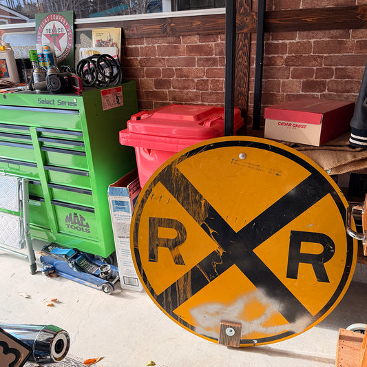 【本物のアメリカンロードサイン】-RR（Railroad Crossing）-