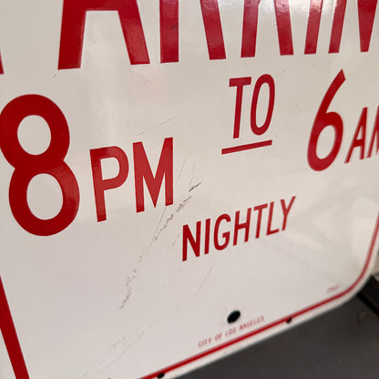 【本物のアメリカンロードサイン】-No　Parking 8PM-6AM-