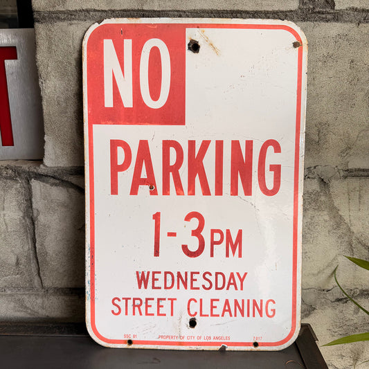 【本物のアメリカンロードサイン】-No　Parking 1-3PM-