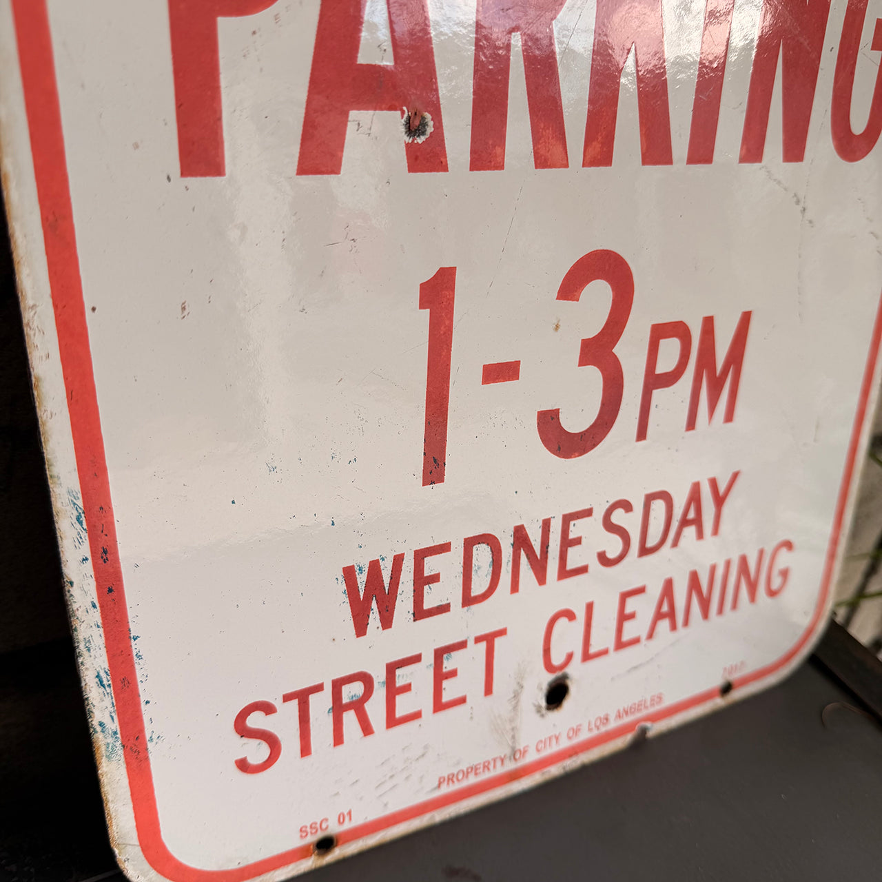 【本物のアメリカンロードサイン】-No　Parking 1-3PM-