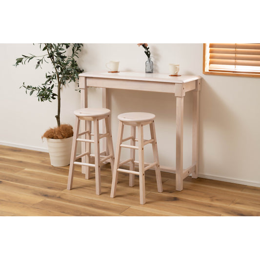 GB-T04　ナチュラ カウンタースツールセット｜木の温もりとタイルのアクセントが光る、癒しのカフェ空間へ