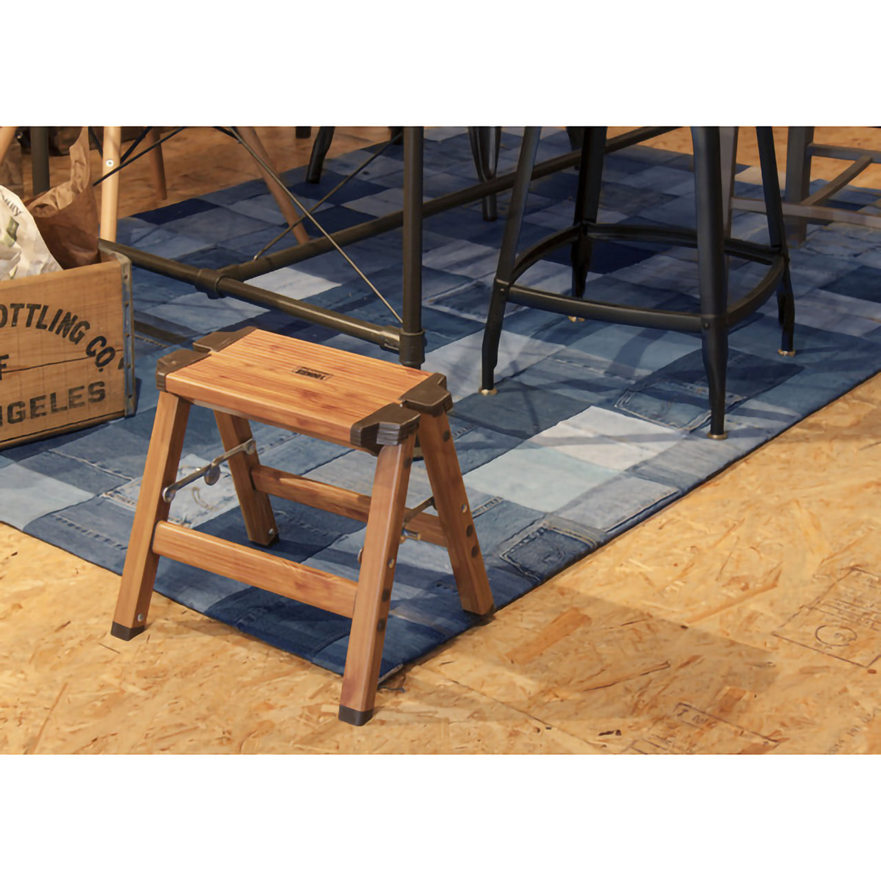 GB-LF13 アルミ　ステップスツール(木目プリント）