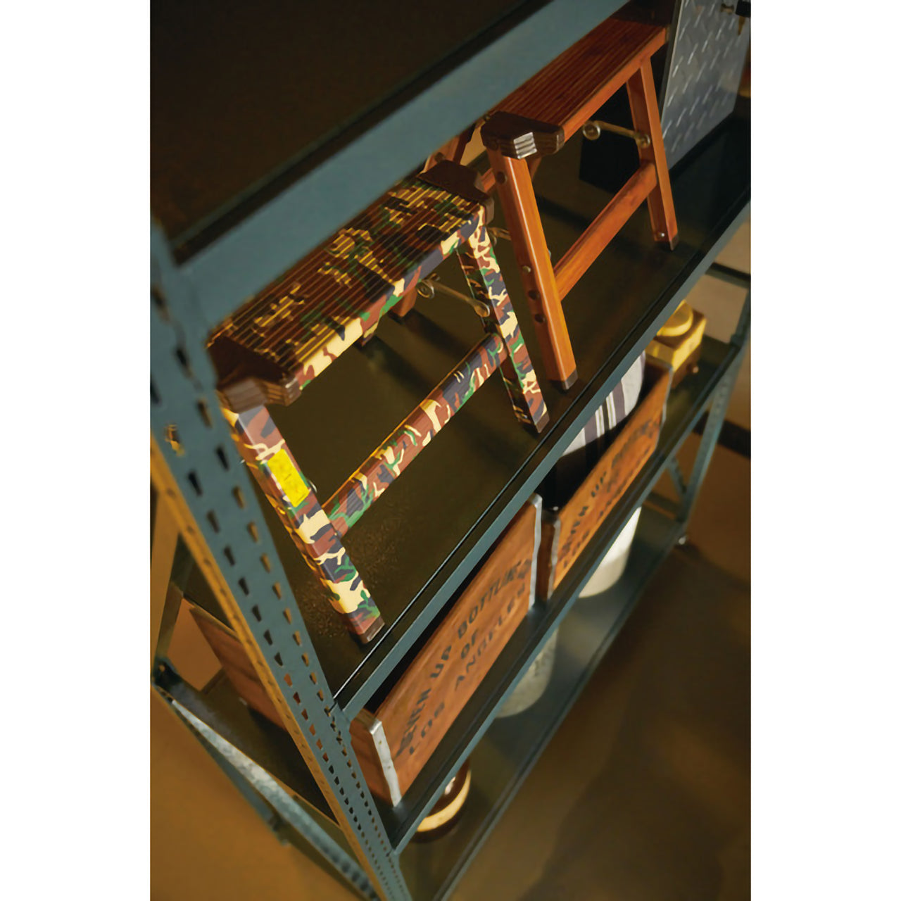 GB-LF13 アルミ　ステップスツール(木目プリント）