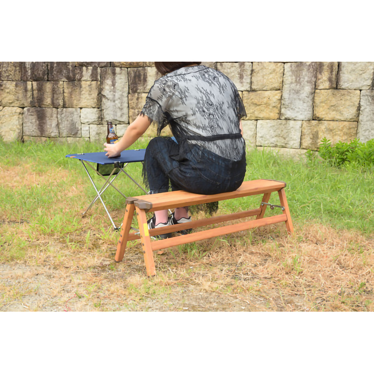 GB-LF13 アルミ　ステップスツール(木目プリント）