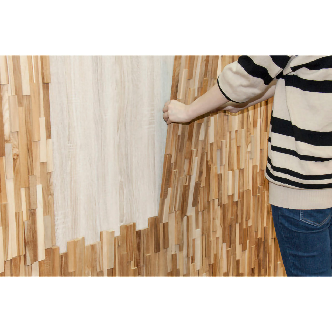 GB-DS01　ウォールパネル（10枚セット）｜天然木チークの質感が映える、空間を彩る壁面アクセント