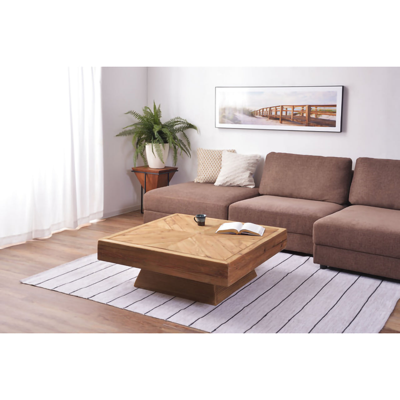 GB-T08 リビングテーブル｜古材の風合いが映える、正方形のヴィンテージローテーブル