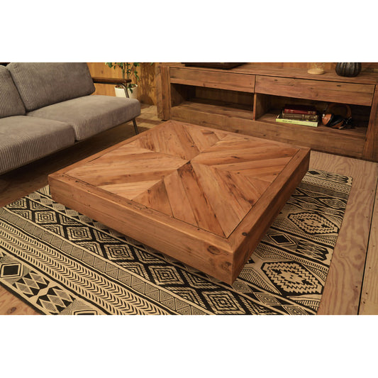 GB-T08 リビングテーブル｜古材の風合いが映える、正方形のヴィンテージローテーブル