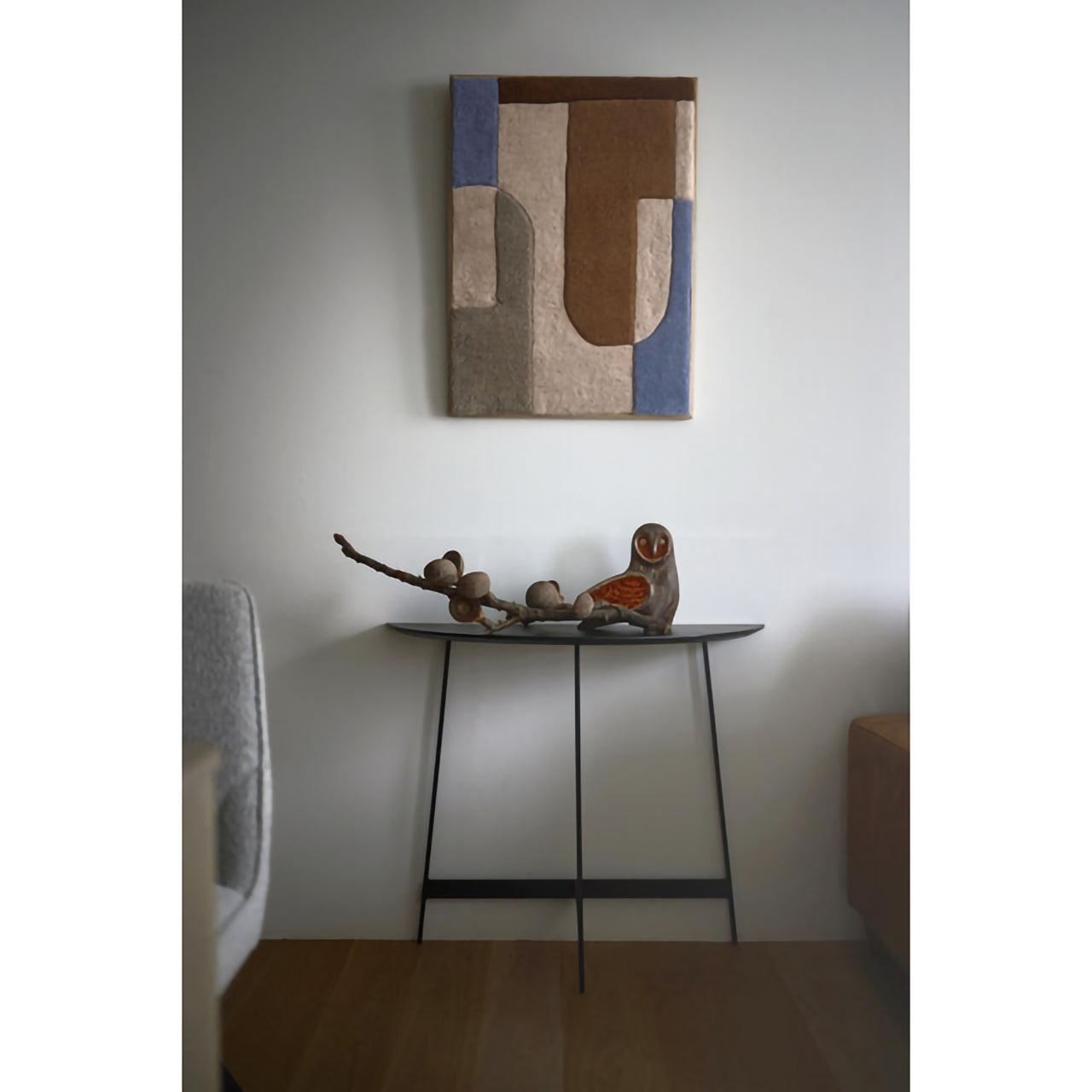 GB-T13BK コンソール｜半円フォルムが空間にやさしく馴染む、洗練されたモダンテーブル