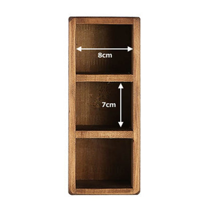3 PARTITION WOODEN BOX
