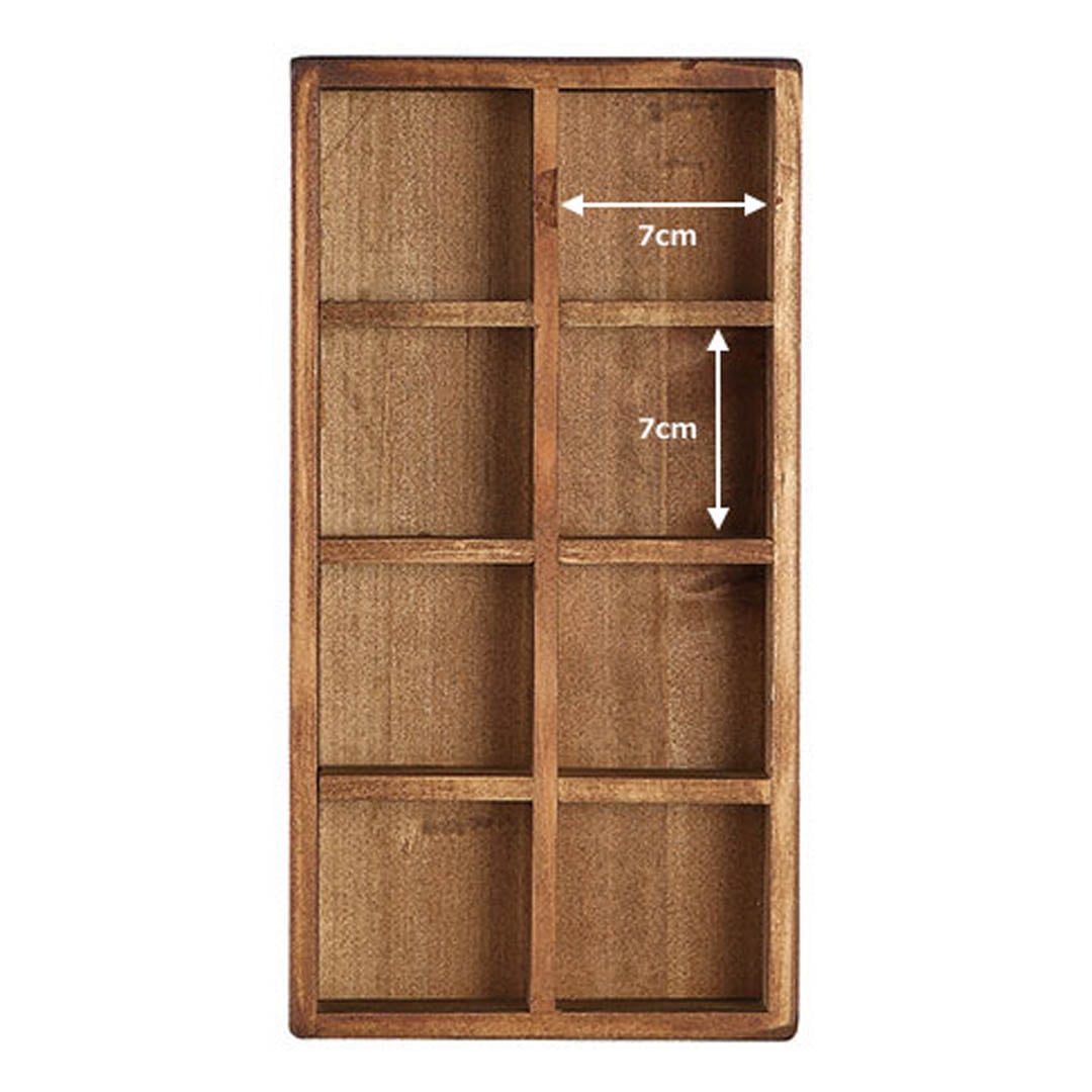 8 PARTITION WOODEN BOX