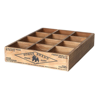 12 PARTITION WOODEN BOX