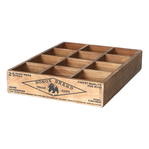 12 PARTITION WOODEN BOX
