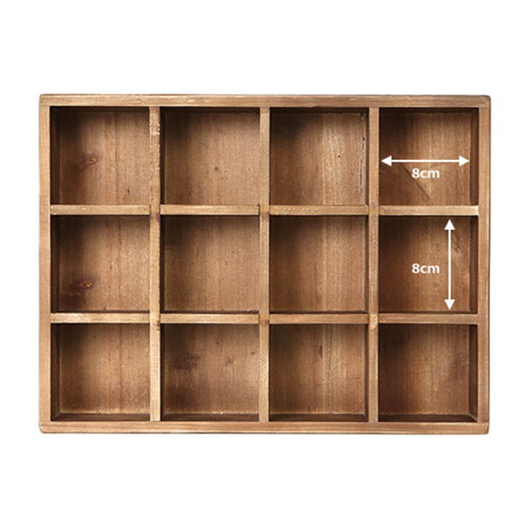 12 PARTITION WOODEN BOX