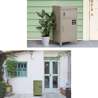 ポスト一体型宅配ボックス”No.01” 大容量 おしゃれ アメリカン スタイリッシュ 置き型 防錆加工