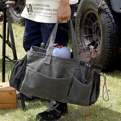 WAXED CANVAS TOOL BAG RECT / ワックスドキャンバス ツールバッグ レクト - GRAY
