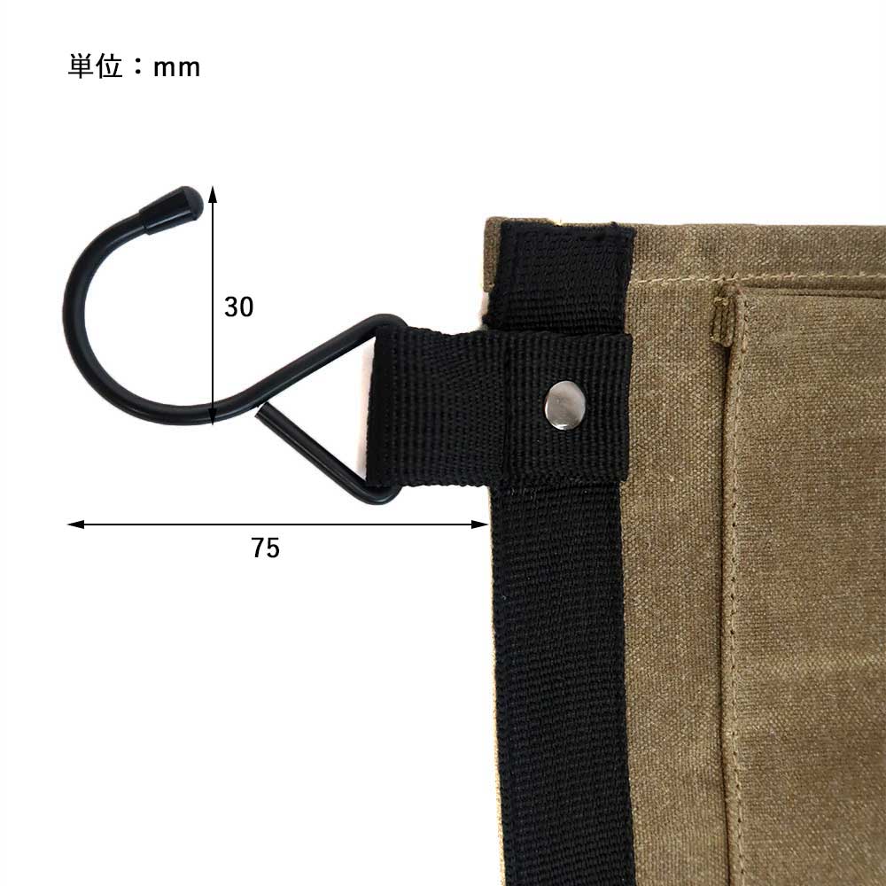 WAXED CANVAS WALL POCKET L / ワックスドキャンバス ウォールポケット L - BROWN