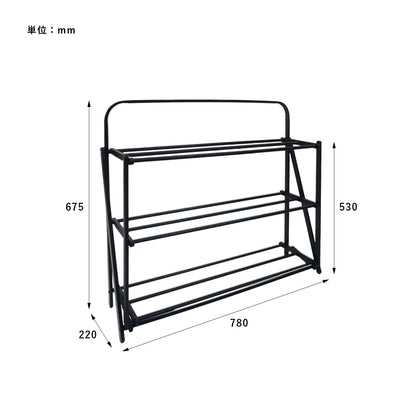 FOLDABLE SHOES RACK HAMMERTONE  / フォルダブルシューズラック ハンマートンBK