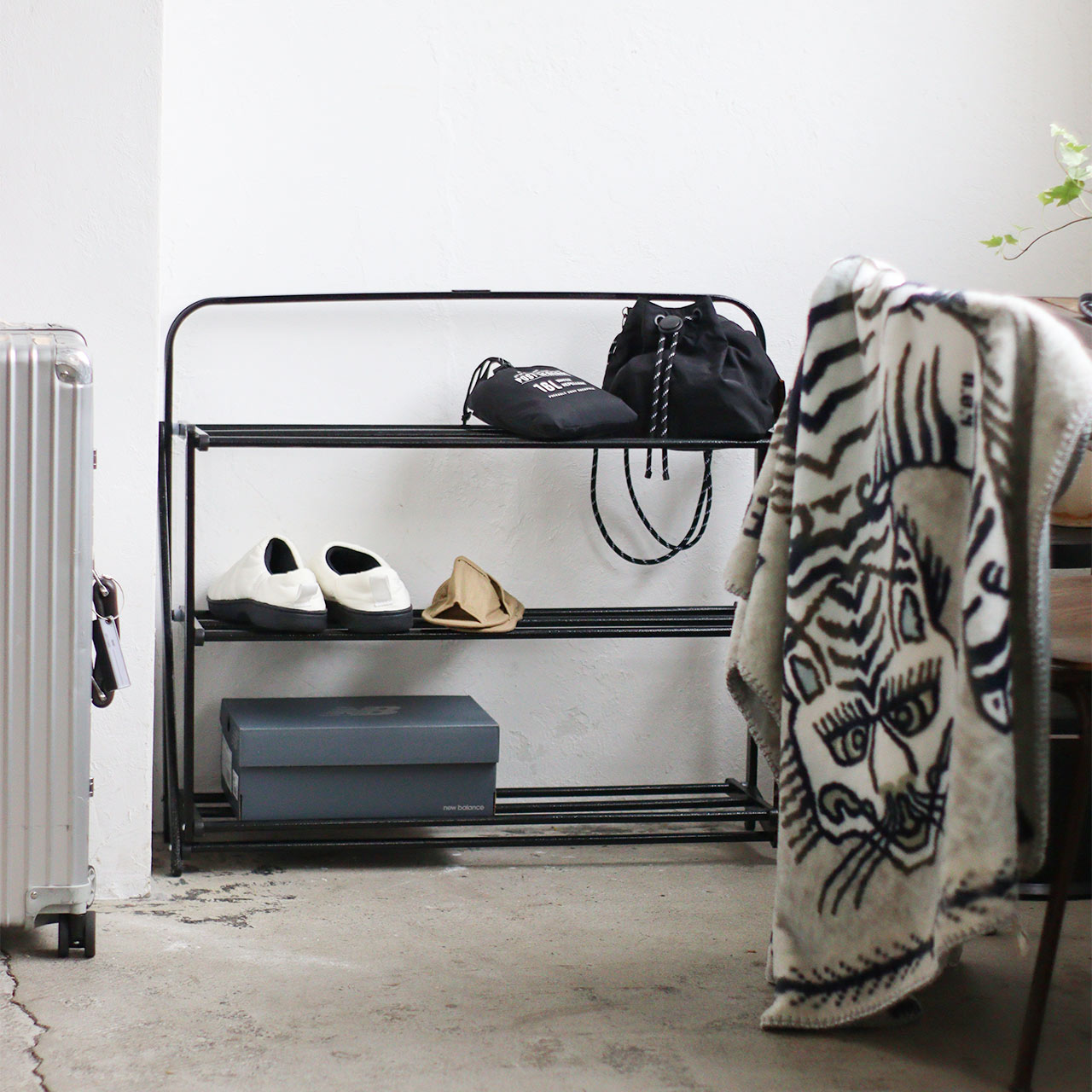 FOLDABLE SHOES RACK HAMMERTONE  / フォルダブルシューズラック ハンマートンBK