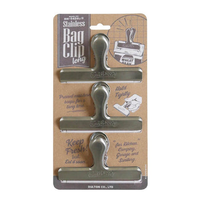 STAINLESS STEEL BAG CLIP  SET OF 3