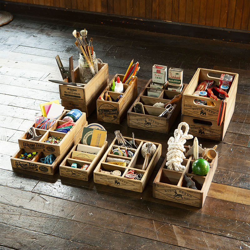 8 PARTITION WOODEN BOX