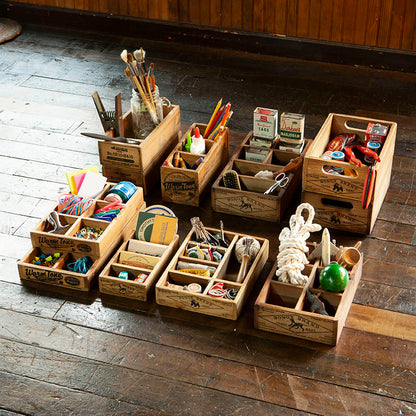 3 PARTITION WOODEN BOX